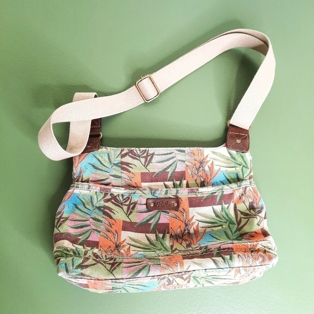 RELIC Palm Leaf Crossbody Messenger Bag